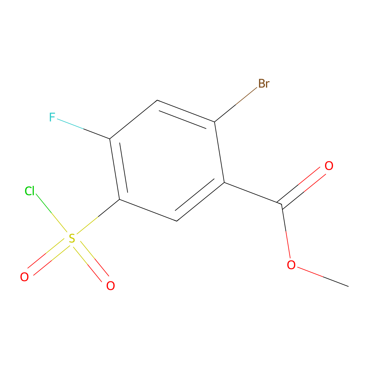 Methyl 2-bromo-5-(chlorosulfonyl)-4-fluorobenzoate molecular structure, CAS 1155910-18-1