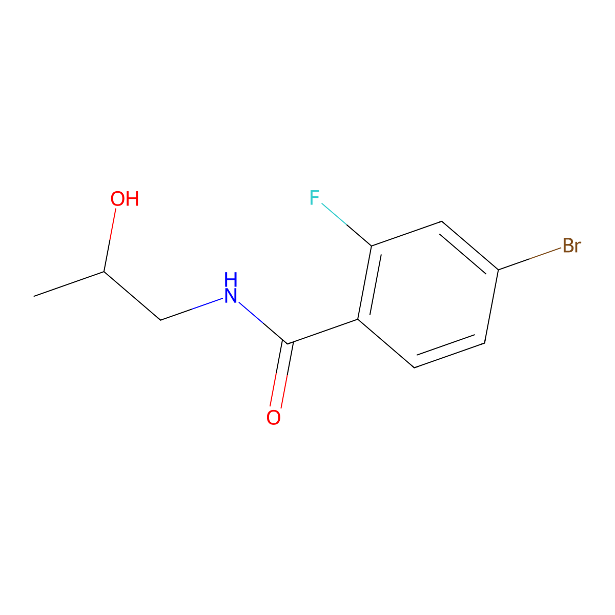 4-bromo-2-fluoro-N-(2-hydroxypropyl)benzamide molecular structure, CAS 1155910-57-8