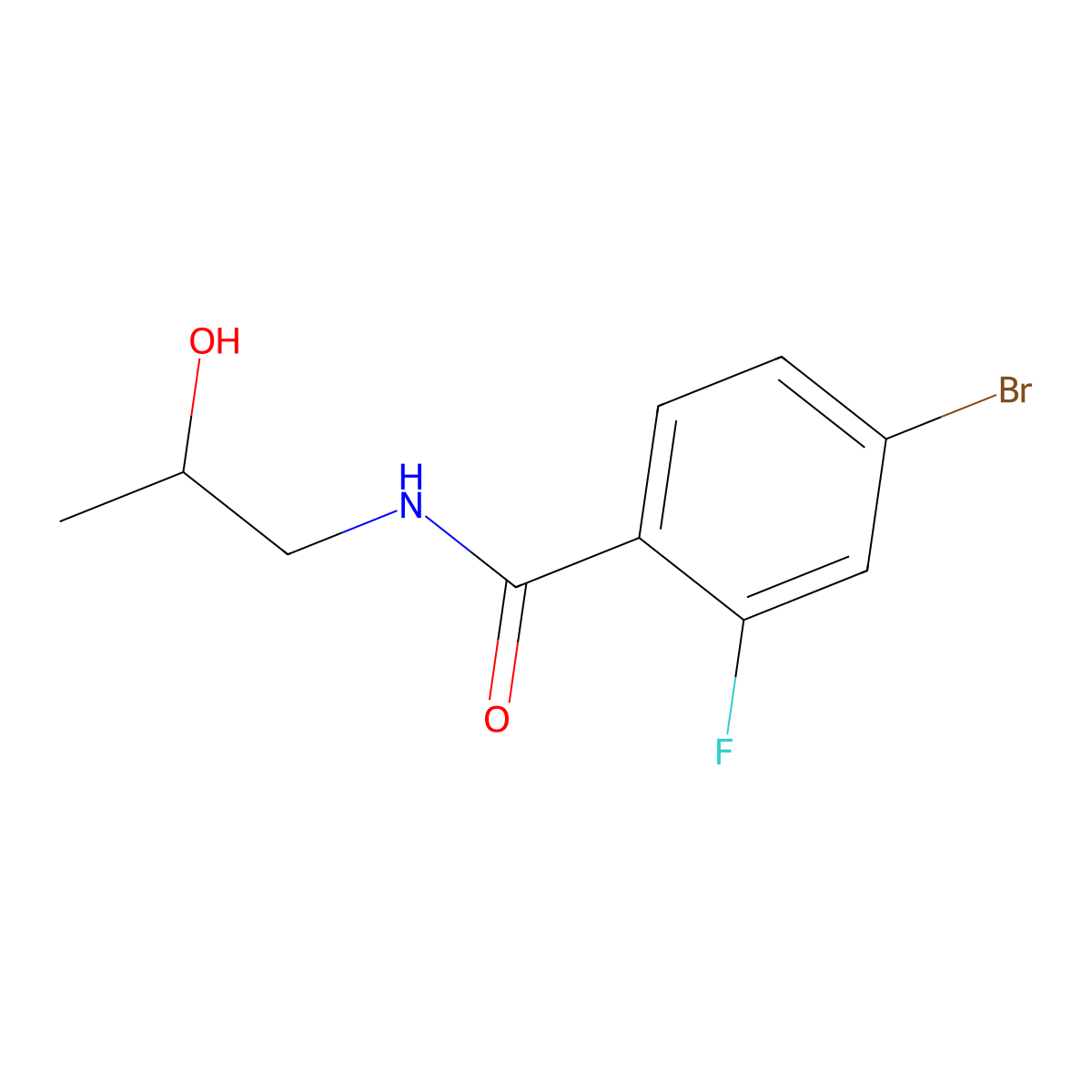 4-bromo-2-fluoro-N-(2-hydroxypropyl)benzamide molecular structure, CAS 1155910-57-8