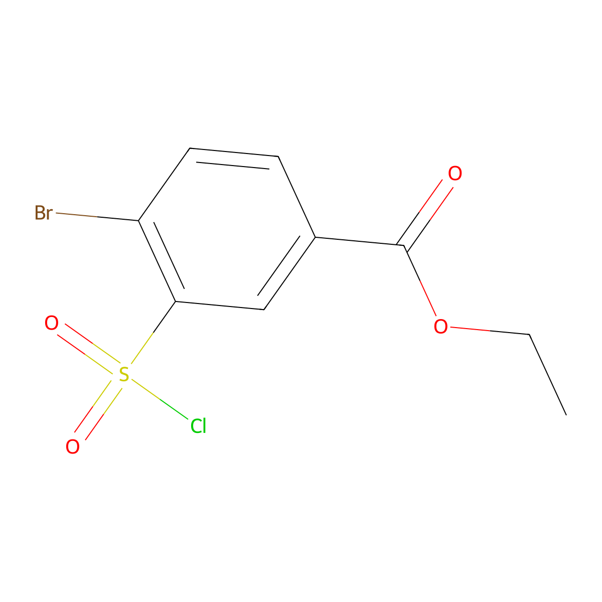 Ethyl 4-bromo-3-(chlorosulfonyl)benzoate molecular structure, CAS 1155911-23-1