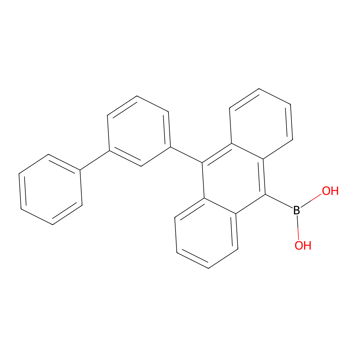 (10-([1,1'-Biphenyl]-3-yl)anthracen-9-yl)boronic acid molecular structure, CAS 1155911-88-8