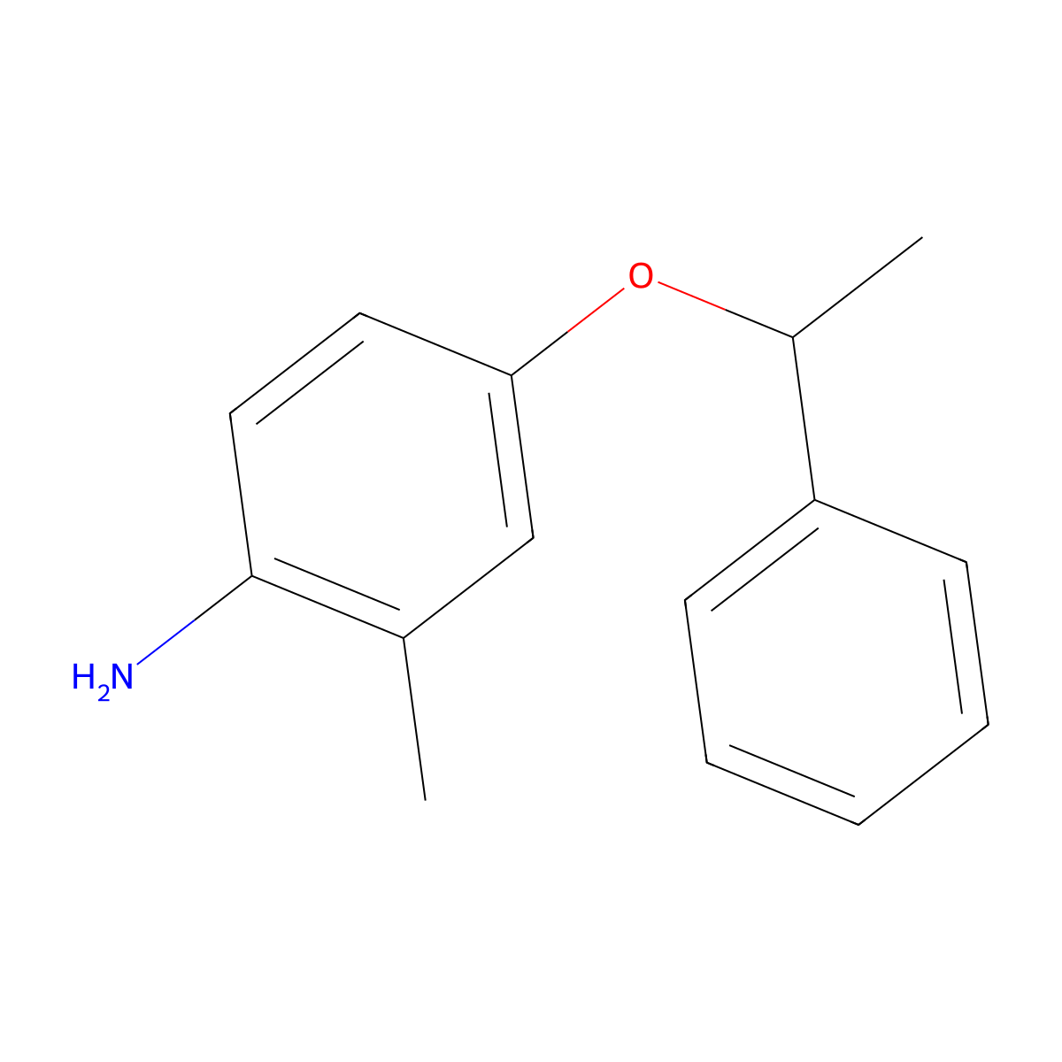 2-Methyl-4-(1-phenylethoxy)aniline molecular structure, CAS 1155912-79-0