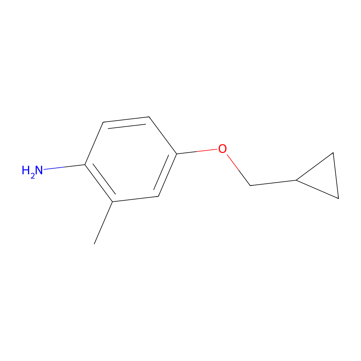 4-(Cyclopropylmethoxy)-2-methylaniline molecular structure, CAS 1155913-25-9