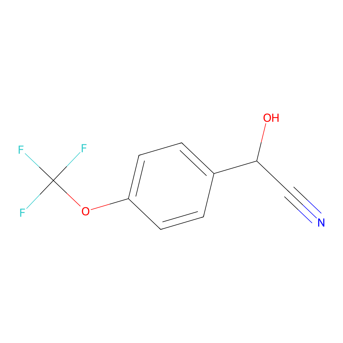 2-Hydroxy-2-(4-(trifluoromethoxy)phenyl)acetonitrile molecular structure, CAS 1155915-20-0