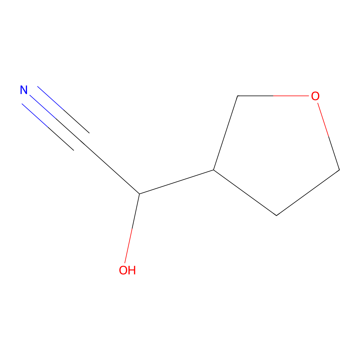 2-Hydroxy-2-(oxolan-3-yl)acetonitrile molecular structure, CAS 1155915-36-8