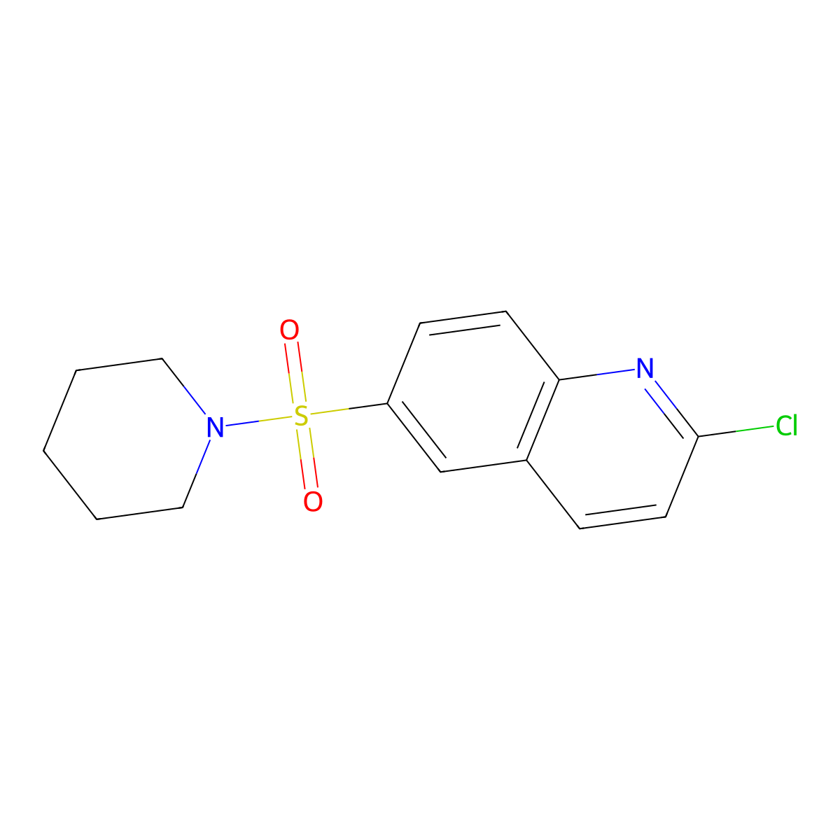 2-Chloro-6-(1-piperidinylsulfonyl)quinoline molecular structure, CAS 1155915-46-0