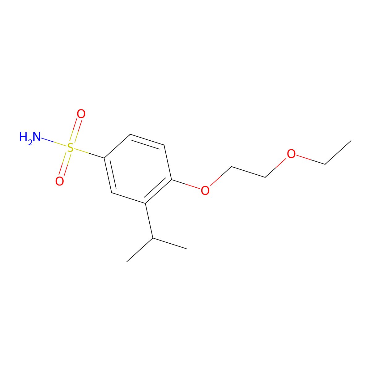 4-(2-Ethoxyethoxy)-3-(propan-2-yl)benzene-1-sulfonamide molecular structure, CAS 1155915-89-1