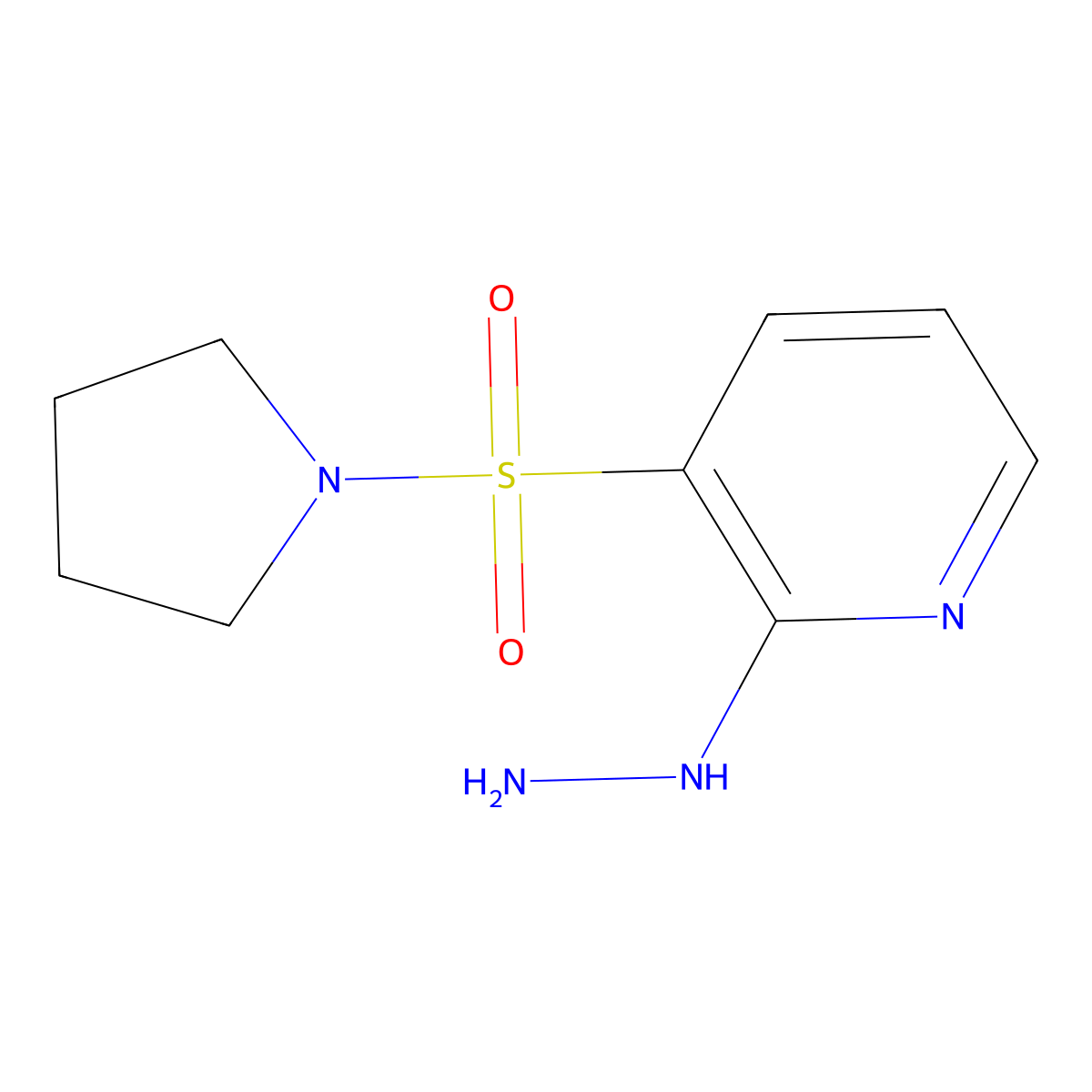 2-Hydrazino-3-(pyrrolidin-1-ylsulfonyl)pyridine molecular structure, CAS 1155916-50-9