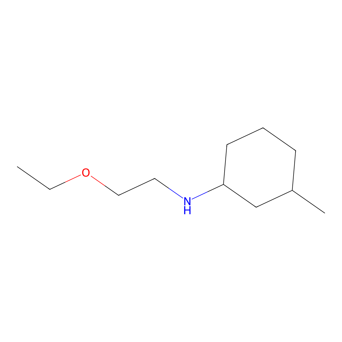 N-(2-ethoxyethyl)-3-methylcyclohexan-1-amine molecular structure, CAS 1155917-13-7