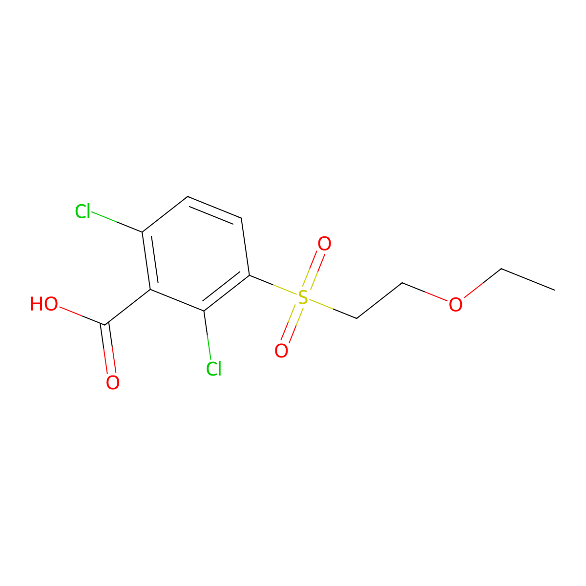 2,6-Dichloro-3-(2-ethoxyethanesulfonyl)benzoic acid molecular structure, CAS 1155919-05-3