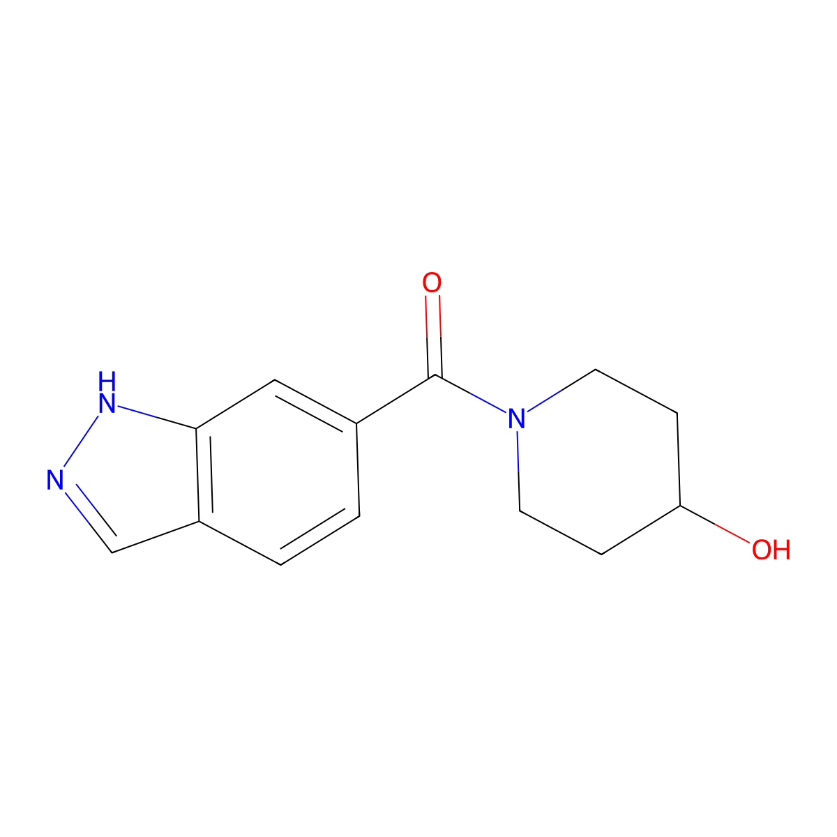 1-(1H-indazole-6-carbonyl)piperidin-4-ol molecular structure, CAS 1155926-98-9