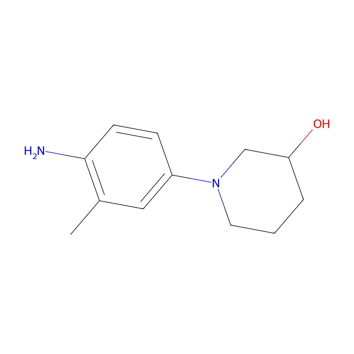 1-(4-Amino-3-methylphenyl)piperidin-3-ol molecular structure, CAS 1155927-06-2
