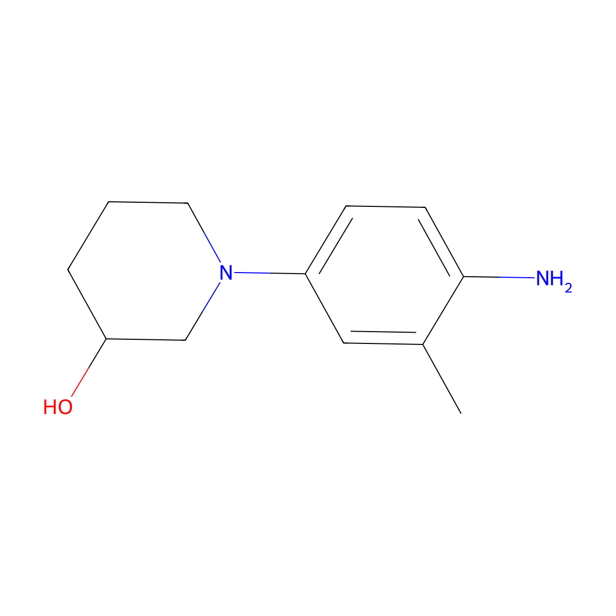 1-(4-Amino-3-methylphenyl)piperidin-3-ol molecular structure, CAS 1155927-06-2