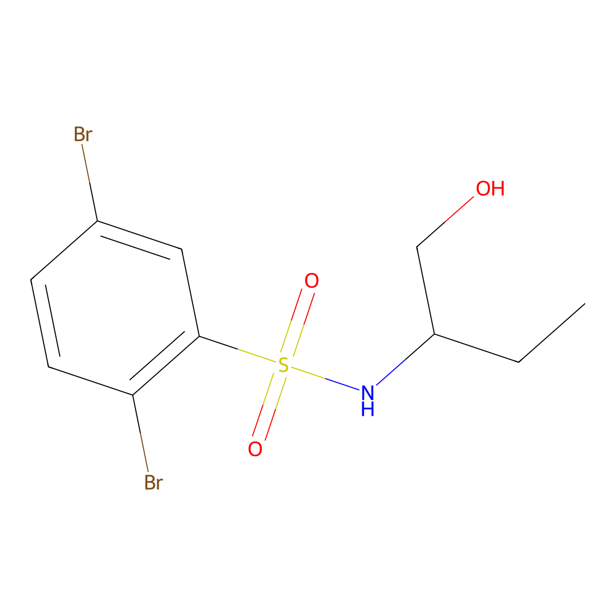 [(2,5-Dibromophenyl)sulfonyl](1-ethyl-2-hydroxyethyl)amine molecular structure, CAS 1155928-96-3