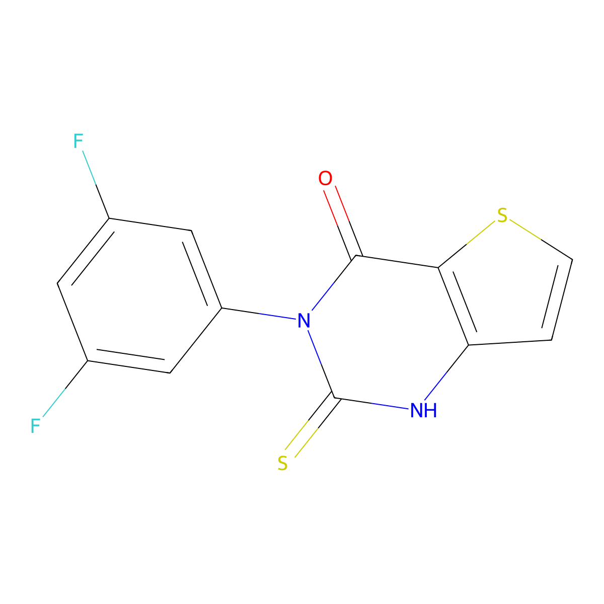 3-(3,5-difluorophenyl)-2-thioxo-2,3-dihydrothieno[3,2-d]pyrimidin-4(1H)-one molecular structure, CAS 1155931-38-6