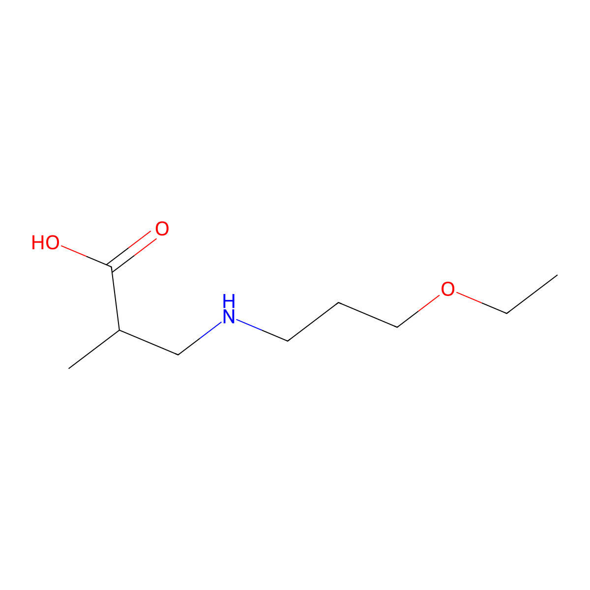 3-[(3-Ethoxypropyl)amino]-2-methylpropanoic acid molecular structure, CAS 1155932-53-8