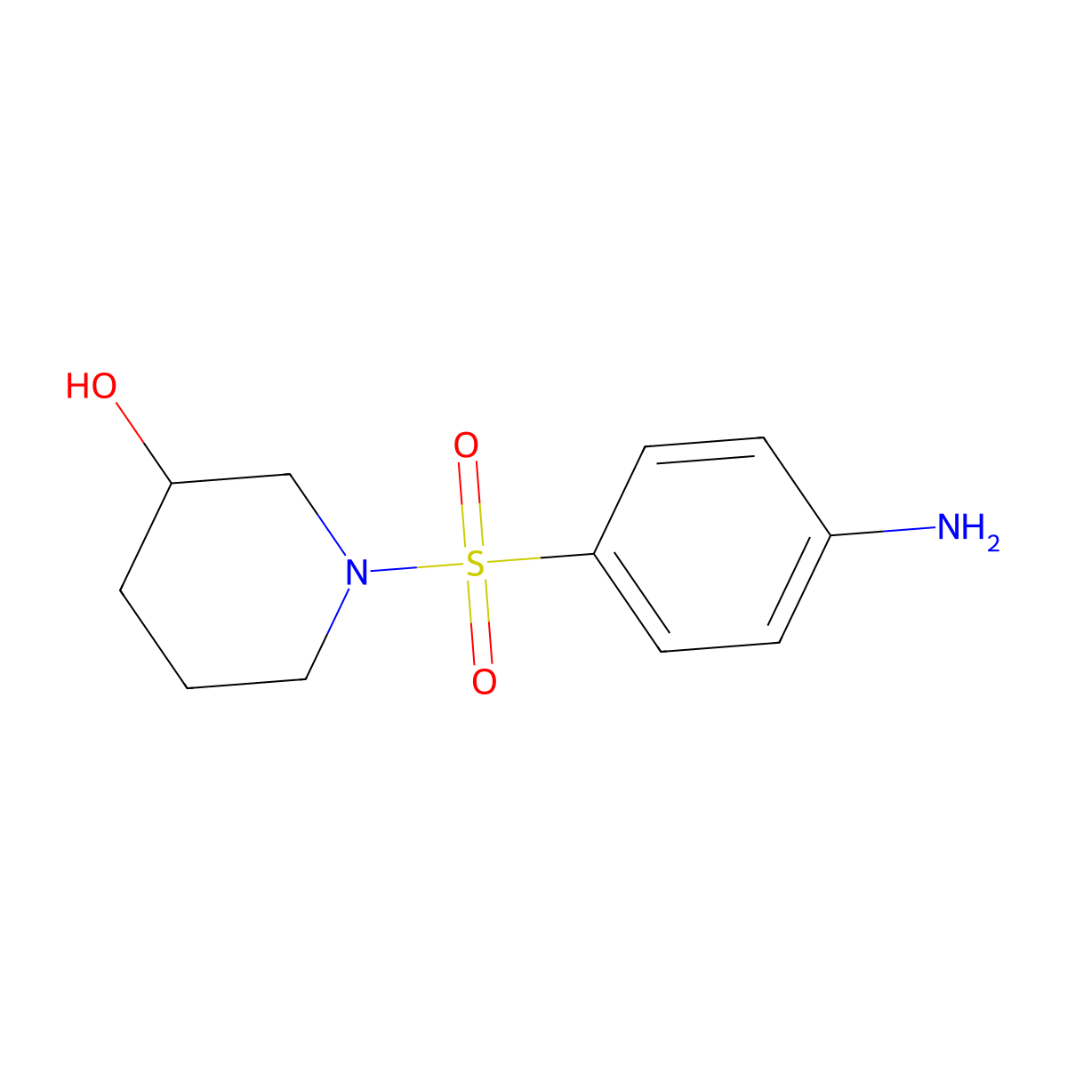 1-[(4-Aminophenyl)sulfonyl]piperidin-3-ol molecular structure, CAS 1155934-53-4