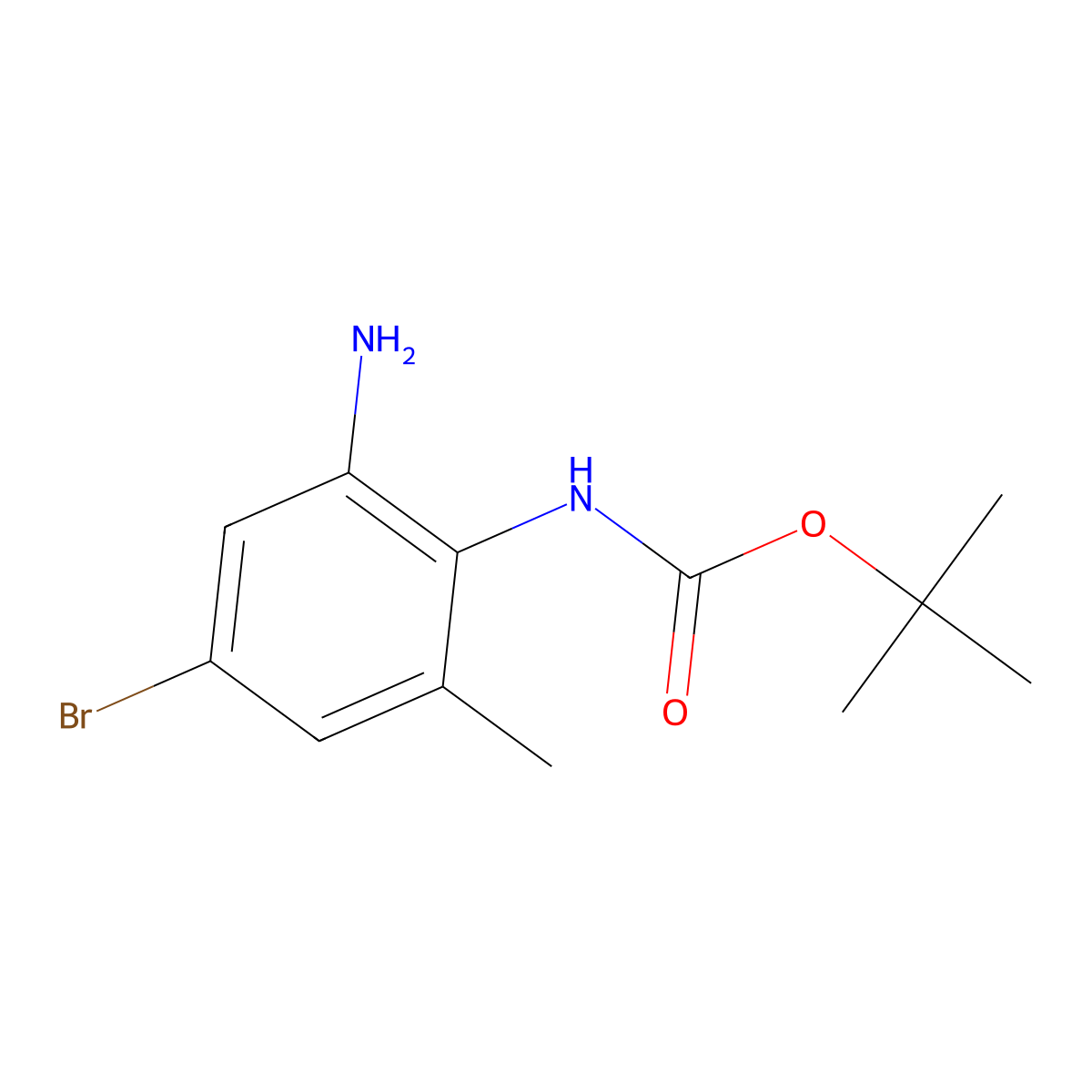 tert-butyl N-(2-amino-4-bromo-6-methylphenyl)carbamate molecular structure, CAS 1155949-16-8