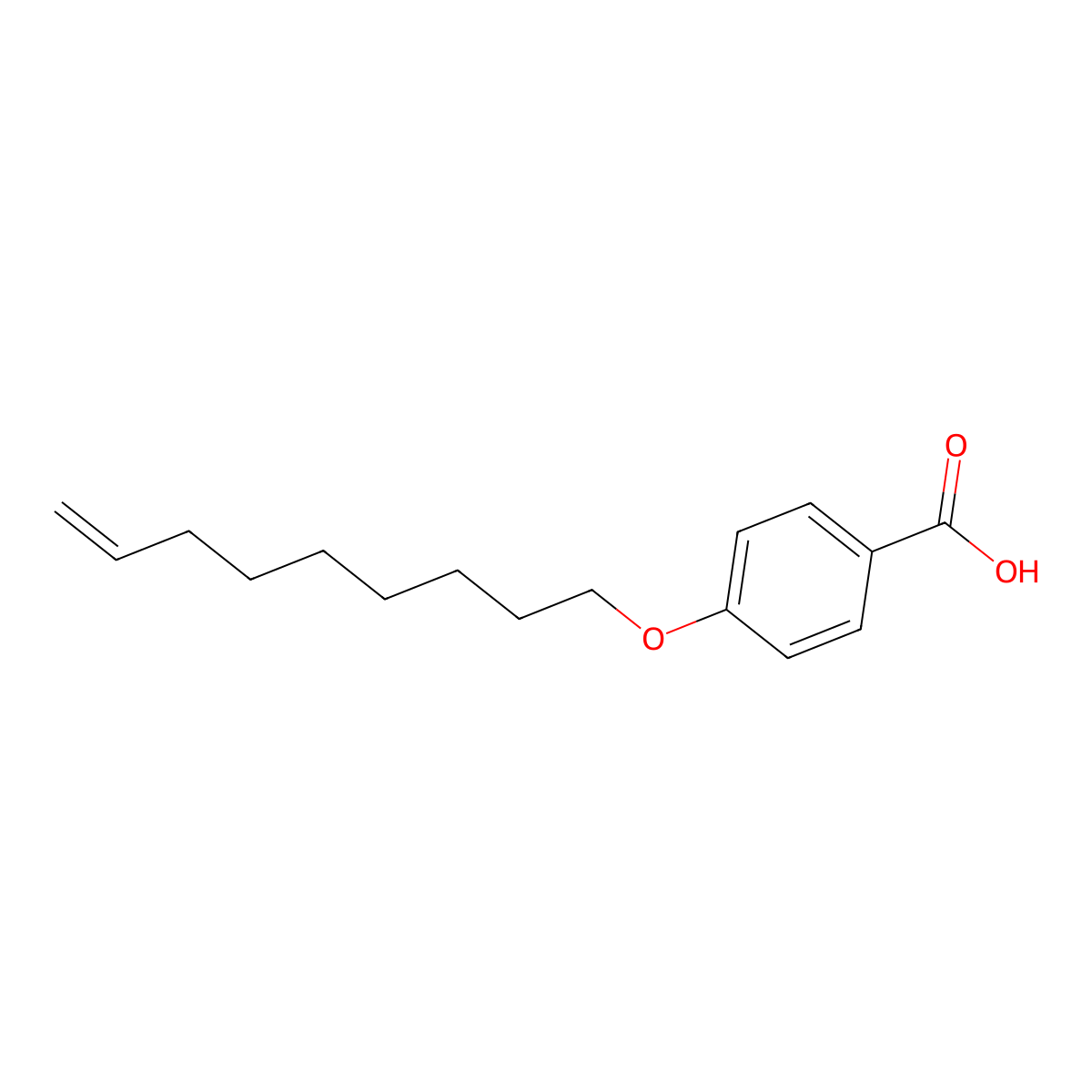 Benzoic acid, 4-(8-nonenyloxy)- molecular structure, CAS 115595-30-7