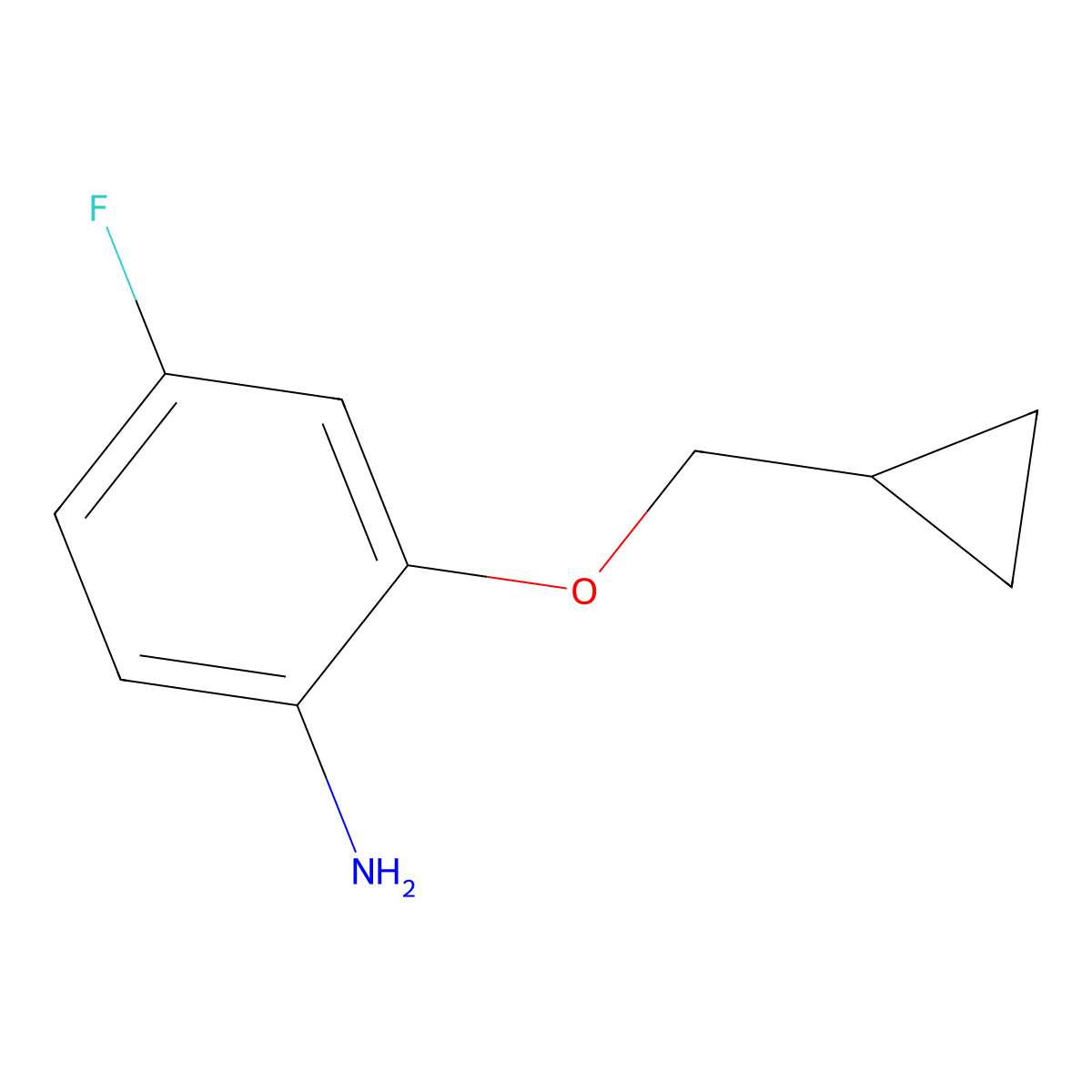 2-(Cyclopropylmethoxy)-4-fluoroaniline molecular structure, CAS 1155956-25-4