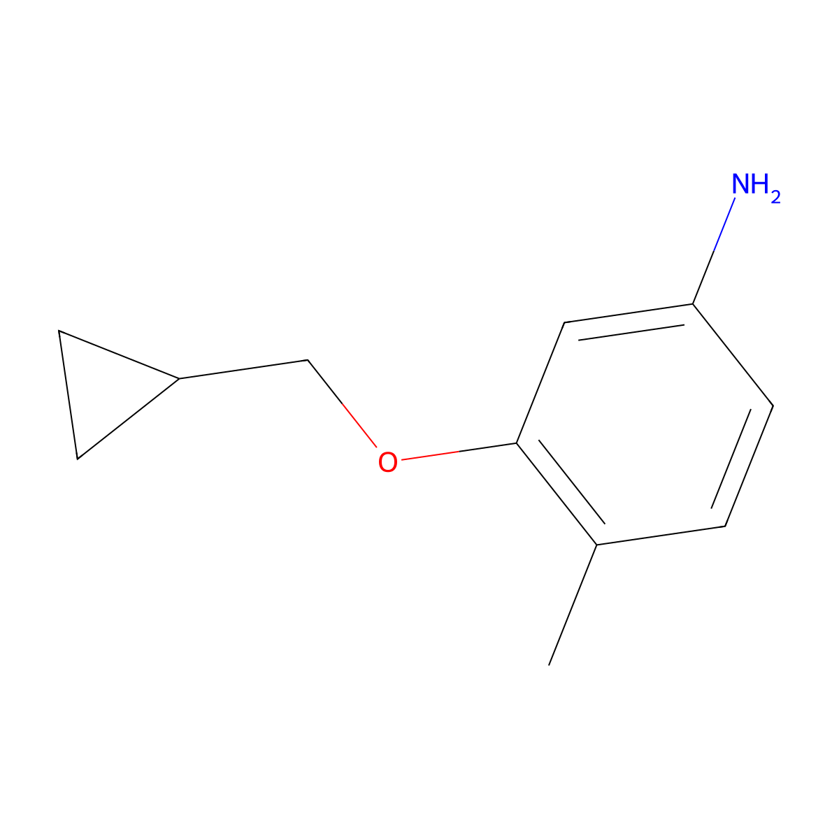 3-(Cyclopropylmethoxy)-4-methylaniline molecular structure, CAS 1155956-52-7