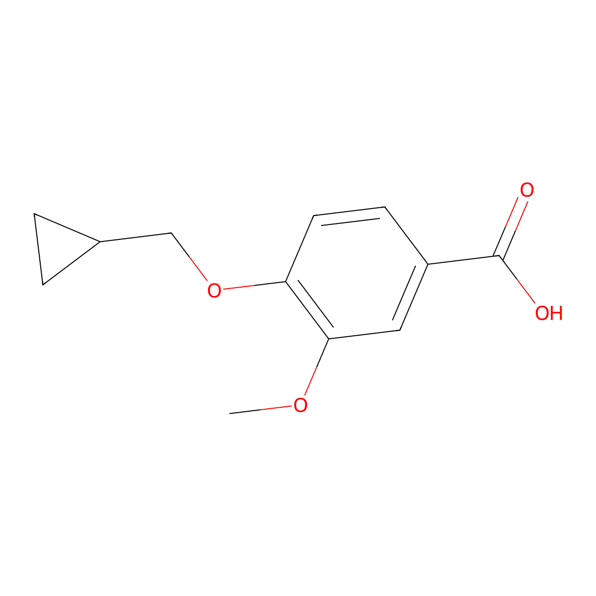 4-(Cyclopropylmethoxy)-3-methoxybenzoic acid molecular structure, CAS 1155956-59-4