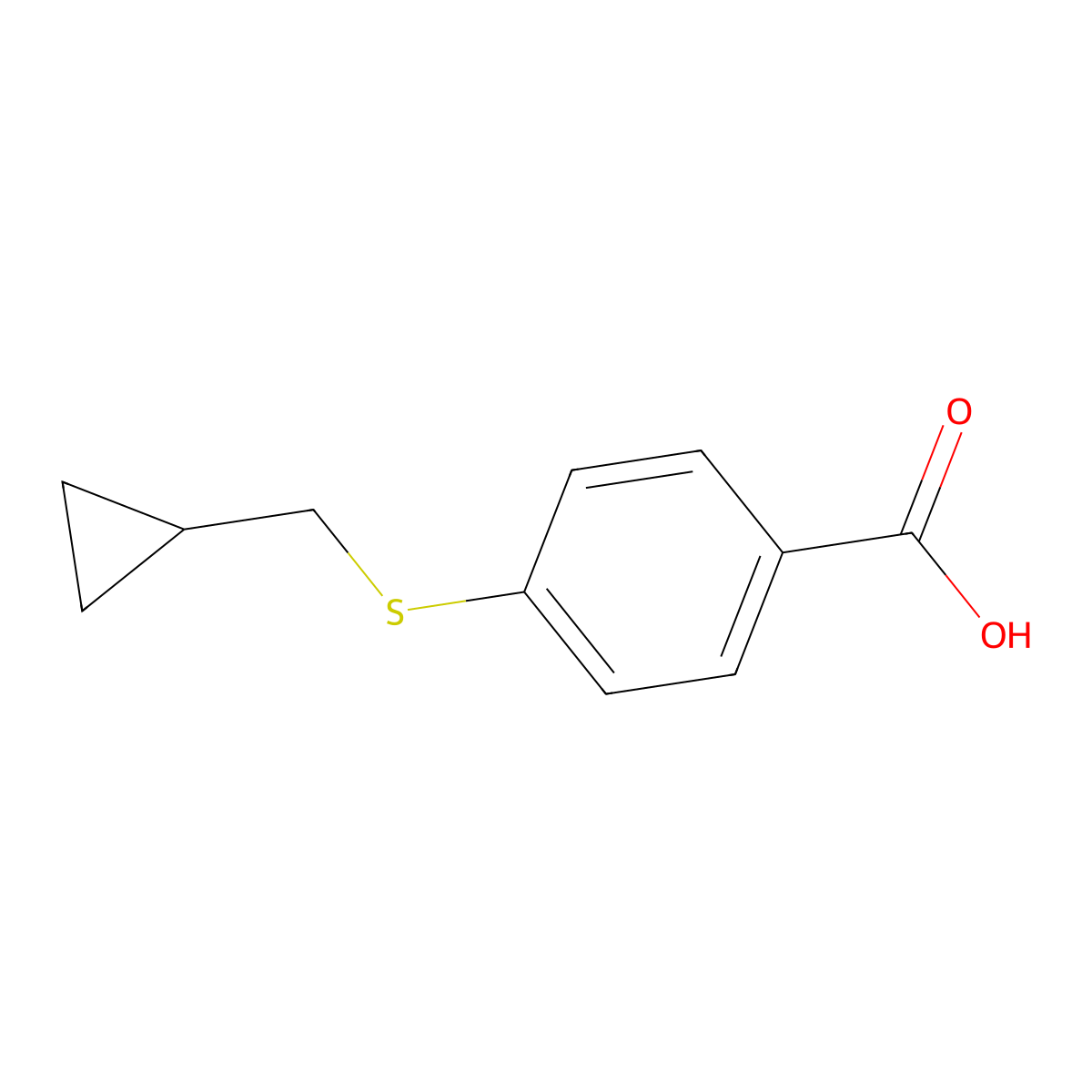 4-((Cyclopropylmethyl)thio)benzoic acid molecular structure, CAS 1155956-82-3