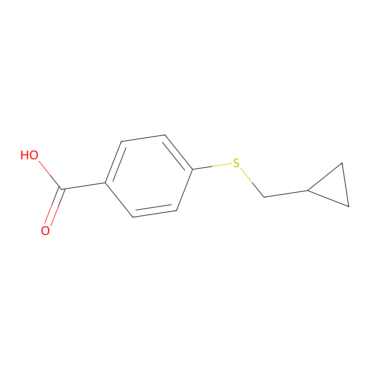 4-((Cyclopropylmethyl)thio)benzoic acid molecular structure, CAS 1155956-82-3