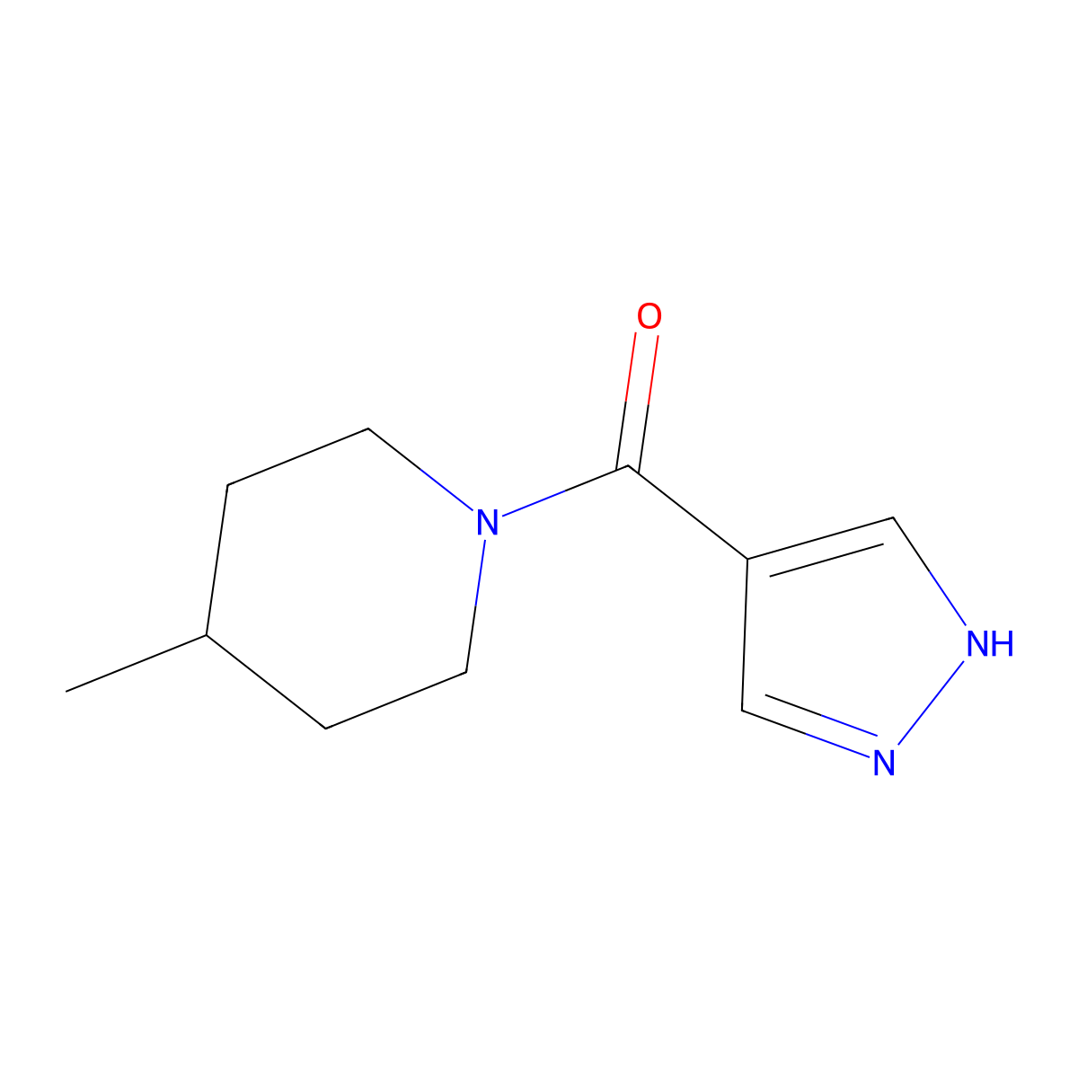 (4-Methylpiperidin-1-yl)(1H-pyrazol-4-yl)methanone molecular structure, CAS 1155959-08-2