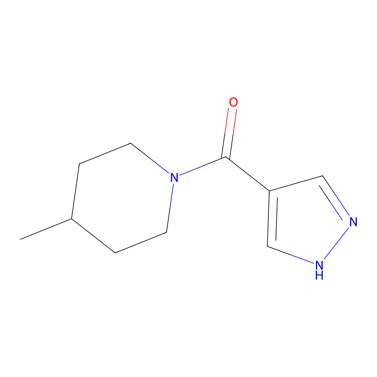 (4-Methylpiperidin-1-yl)(1H-pyrazol-4-yl)methanone molecular structure, CAS 1155959-08-2
