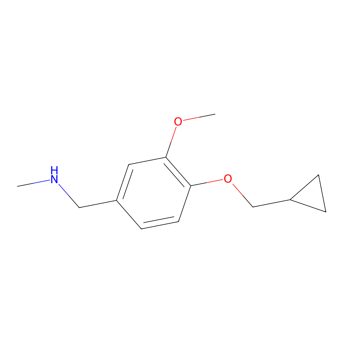 4-(Cyclopropylmethoxy)-3-methoxy-N-methylbenzenemethanamine molecular structure, CAS 1155960-33-0