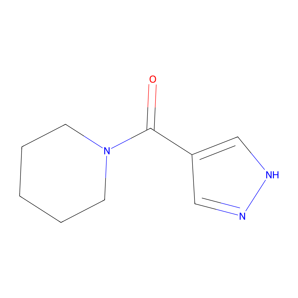 piperidin-1-yl(1H-pyrazol-4-yl)methanone molecular structure, CAS 1155960-77-2
