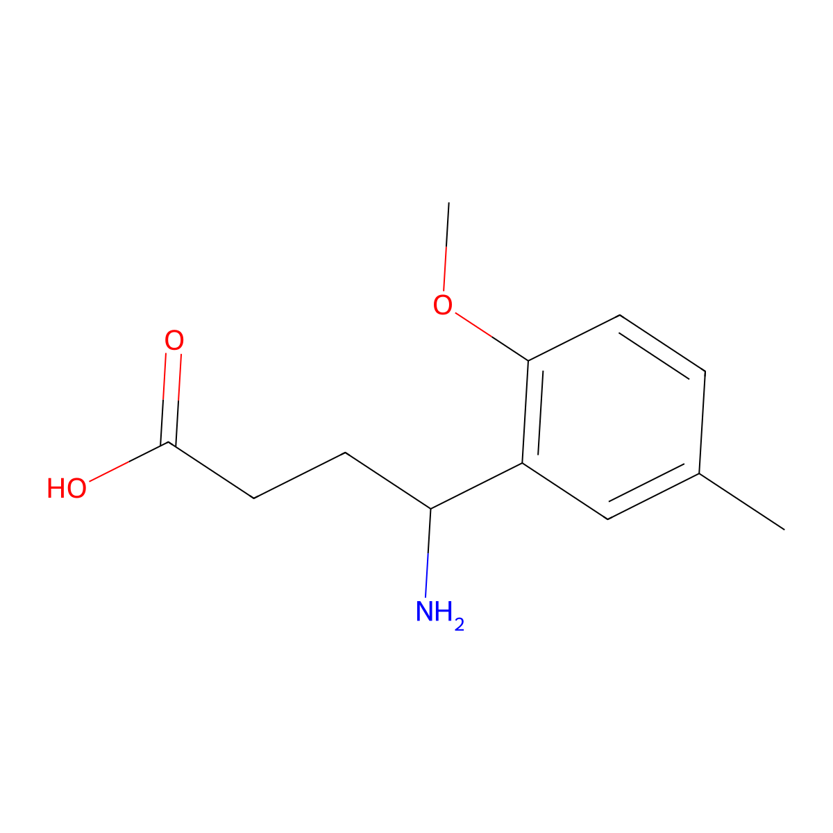 4-Amino-4-(2-methoxy-5-methylphenyl)butanoic acid molecular structure, CAS 1155974-65-4