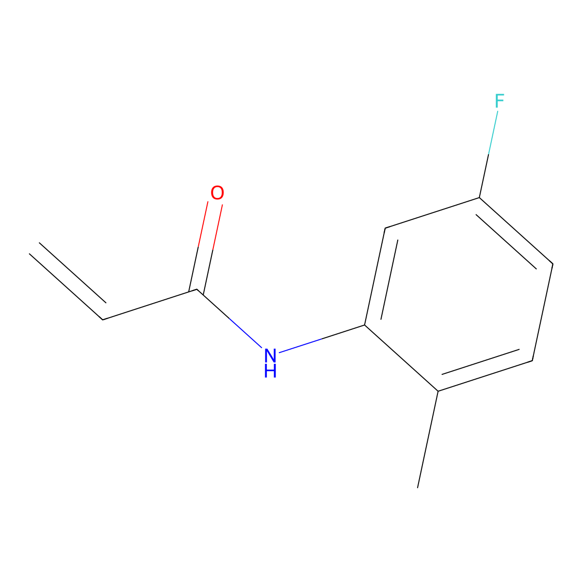 N-(5-fluoro-2-methylphenyl)prop-2-enamide molecular structure, CAS 1155976-80-9