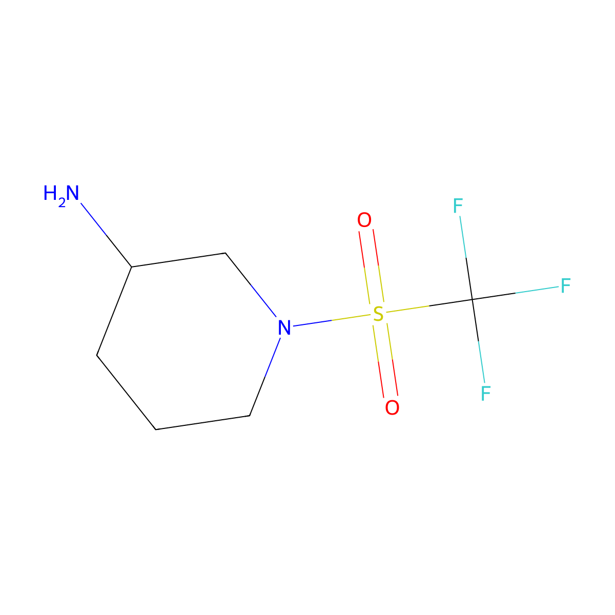 1-Trifluoromethanesulfonylpiperidin-3-amine molecular structure, CAS 1155979-74-0