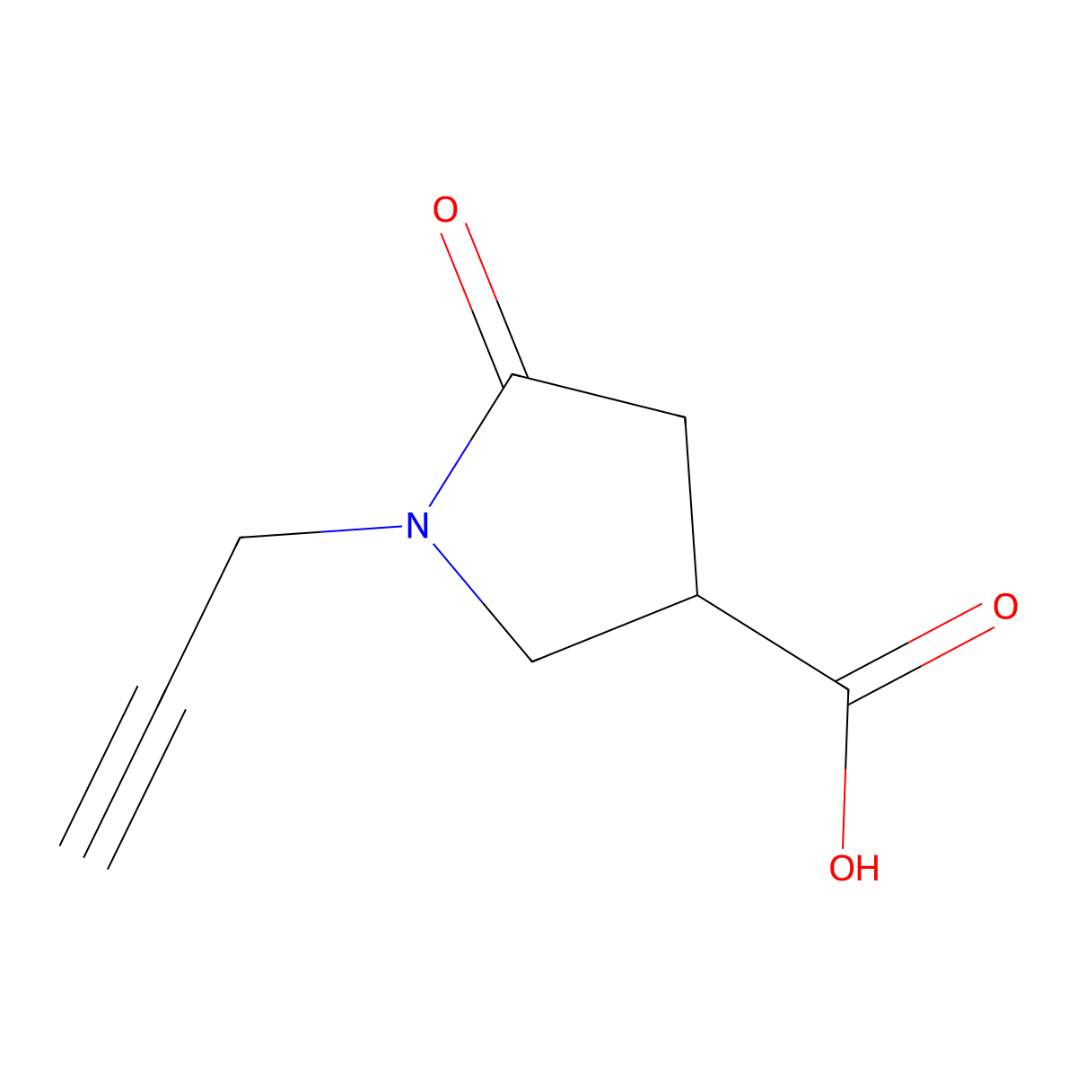 5-Oxo-1-(prop-2-yn-1-yl)pyrrolidine-3-carboxylic acid molecular structure, CAS 1155979-84-2