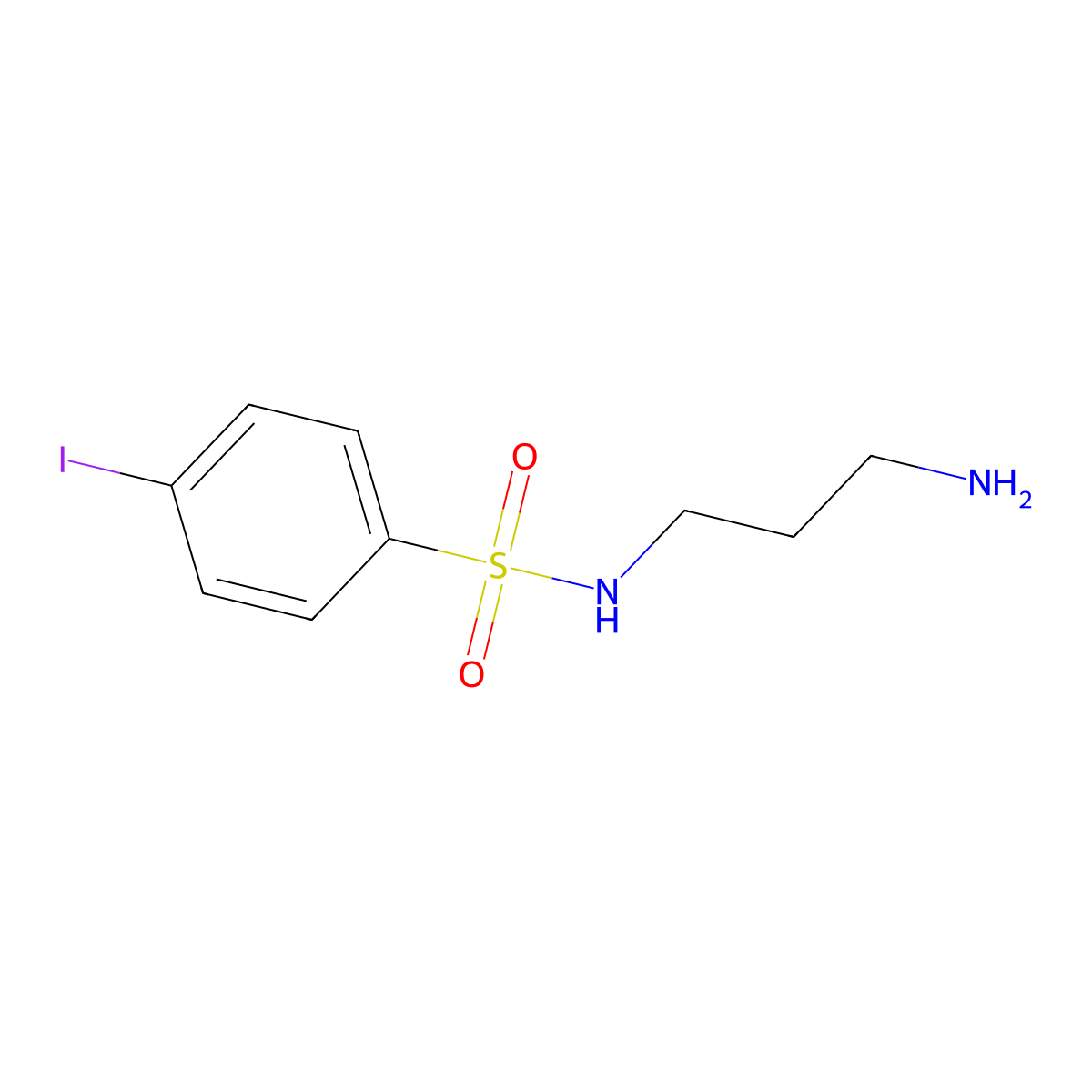 N-(3-Aminopropyl)-4-iodobenzene-1-sulfonamide molecular structure, CAS 1155980-66-7