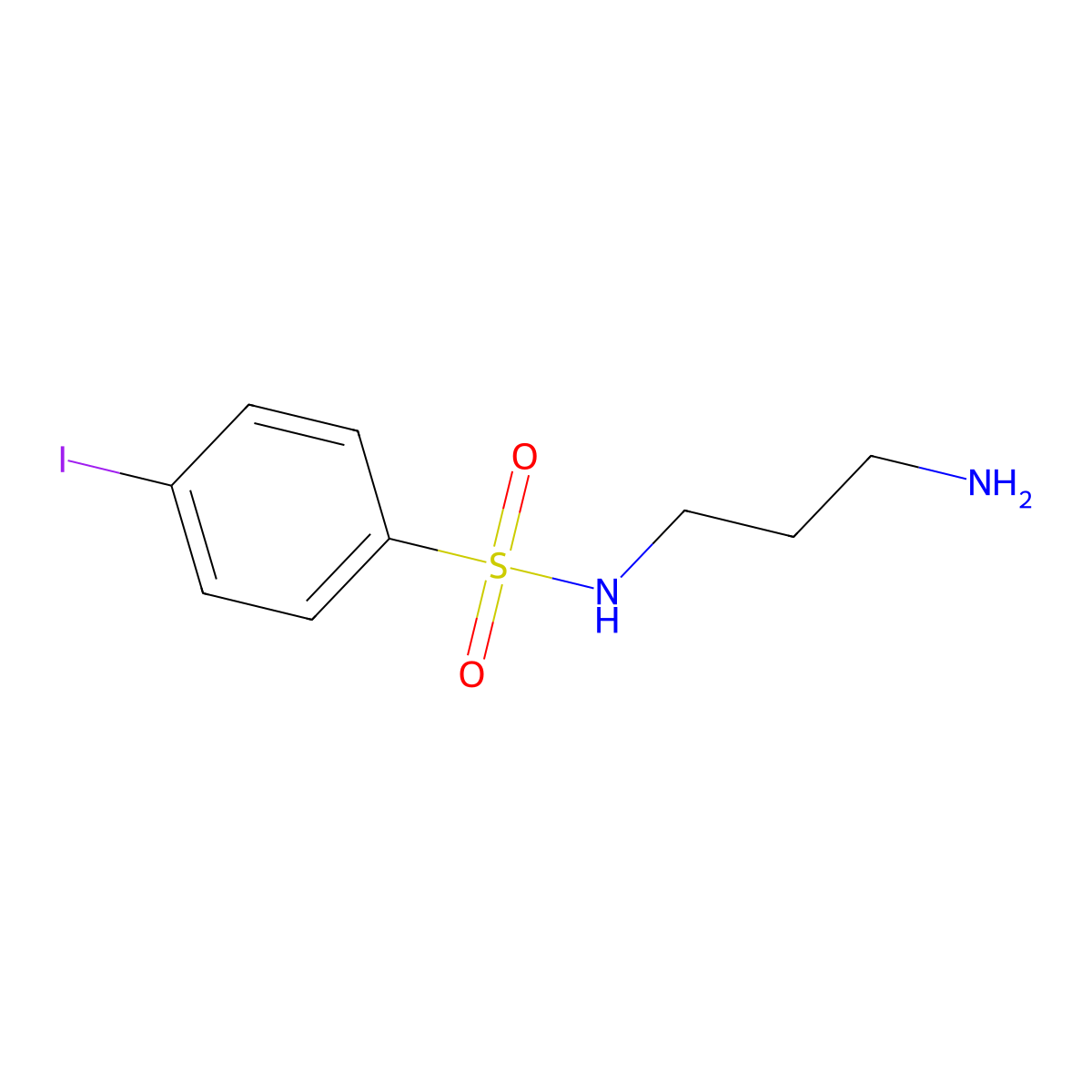 N-(3-Aminopropyl)-4-iodobenzene-1-sulfonamide molecular structure, CAS 1155980-66-7