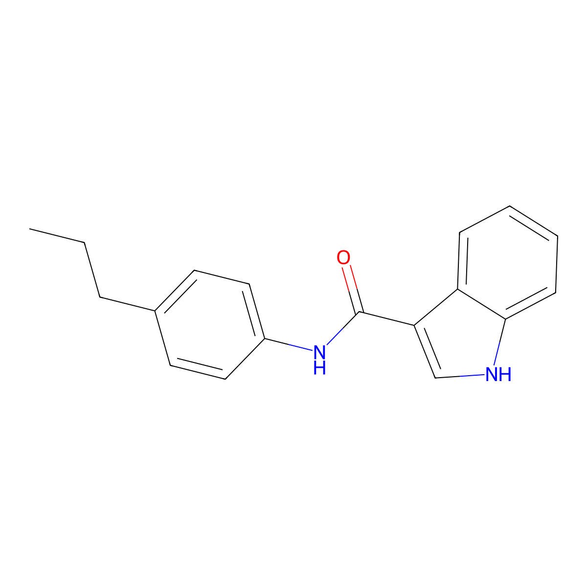 N-(4-propylphenyl)-1H-indole-3-carboxamide molecular structure, CAS 1155983-80-4