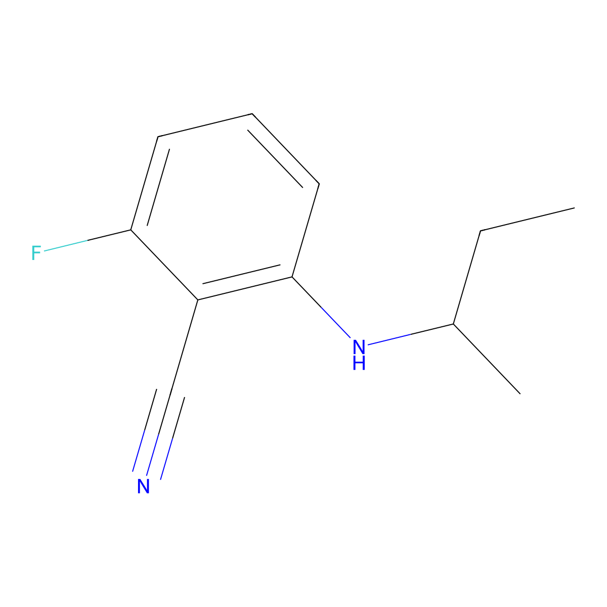 2-[(Butan-2-yl)amino]-6-fluorobenzonitrile molecular structure, CAS 1155987-70-4