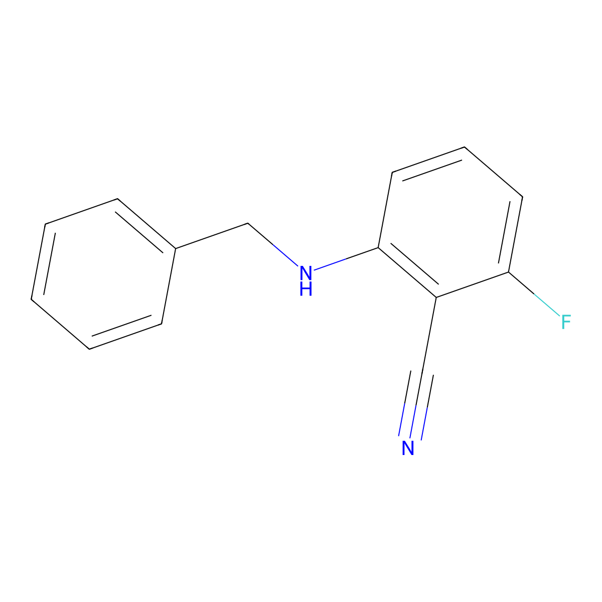 2-(Benzylamino)-6-fluorobenzonitrile molecular structure, CAS 1155987-86-2