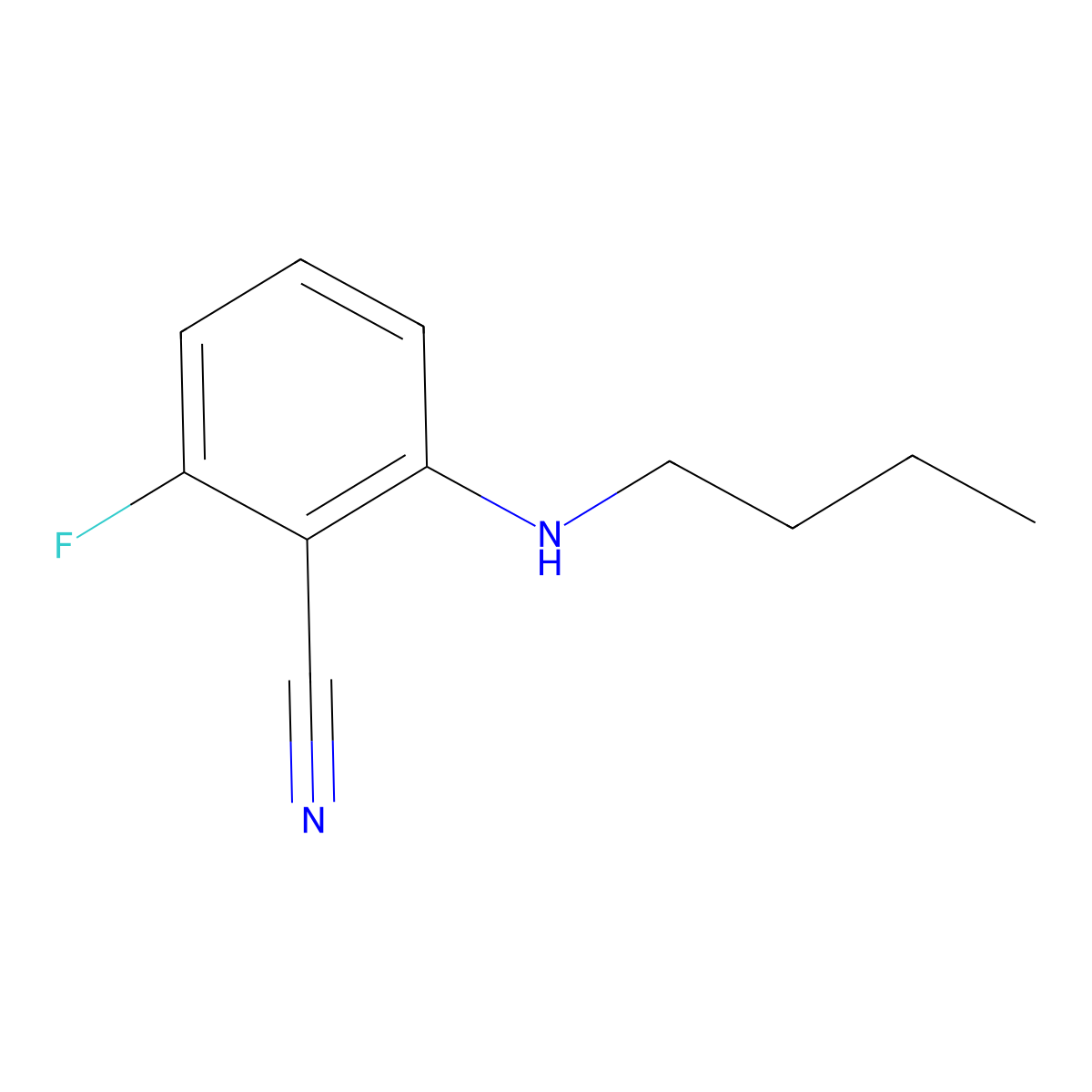 2-(Butylamino)-6-fluorobenzonitrile molecular structure, CAS 1155987-94-2