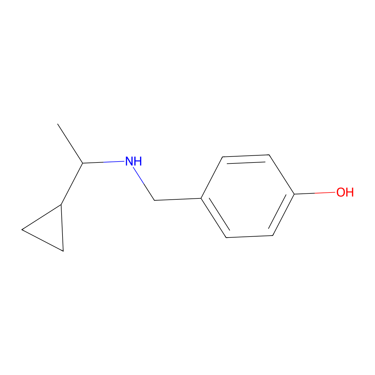 4-{[(1-Cyclopropylethyl)amino]methyl}phenol molecular structure, CAS 1155988-12-7