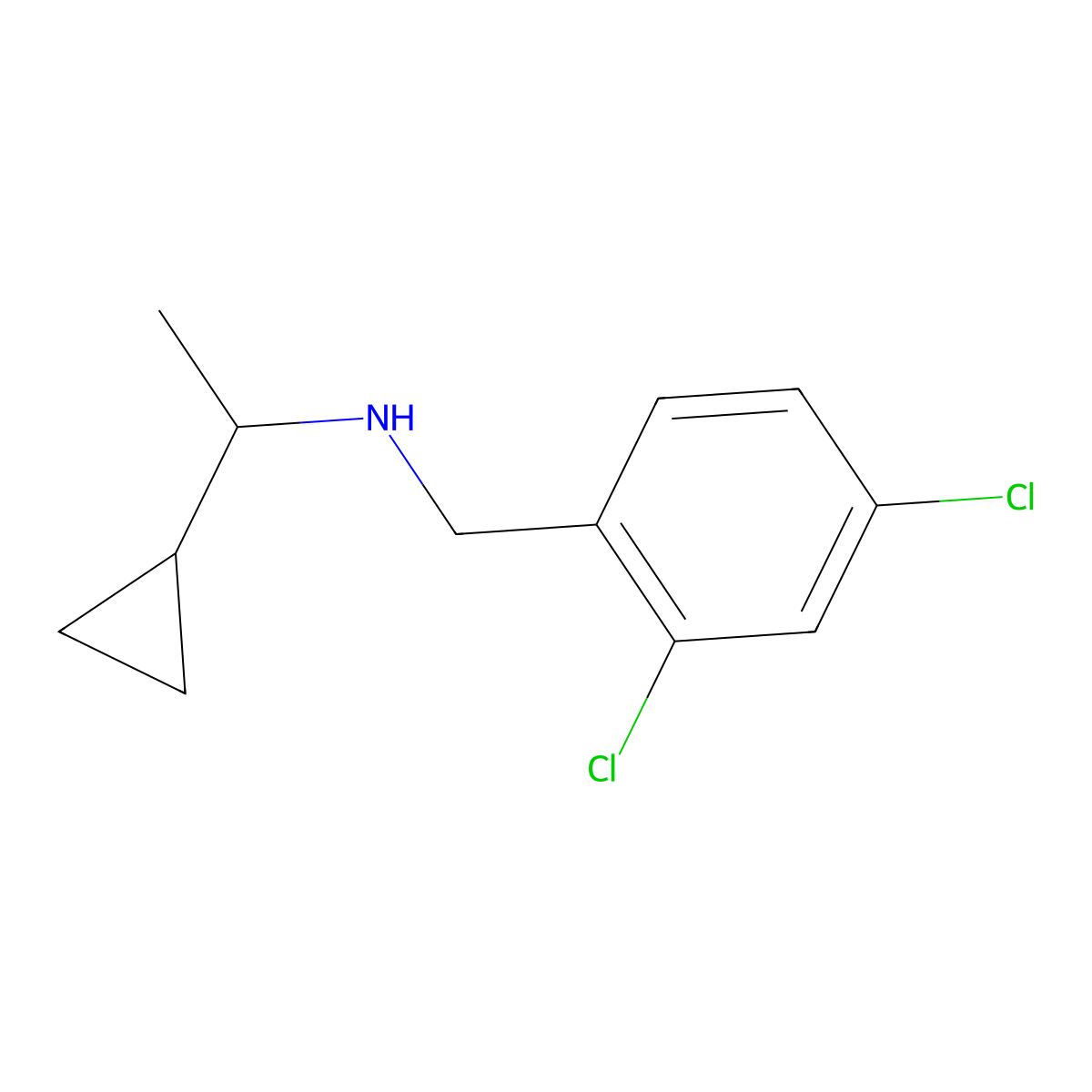 (1-Cyclopropylethyl)[(2,4-dichlorophenyl)methyl]amine molecular structure, CAS 1155988-67-2
