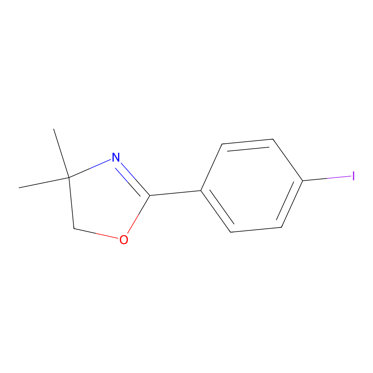 2-(4-Iodophenyl)-4,4-dimethyl-4,5-dihydro-1,3-oxazole molecular structure, CAS 115599-48-9
