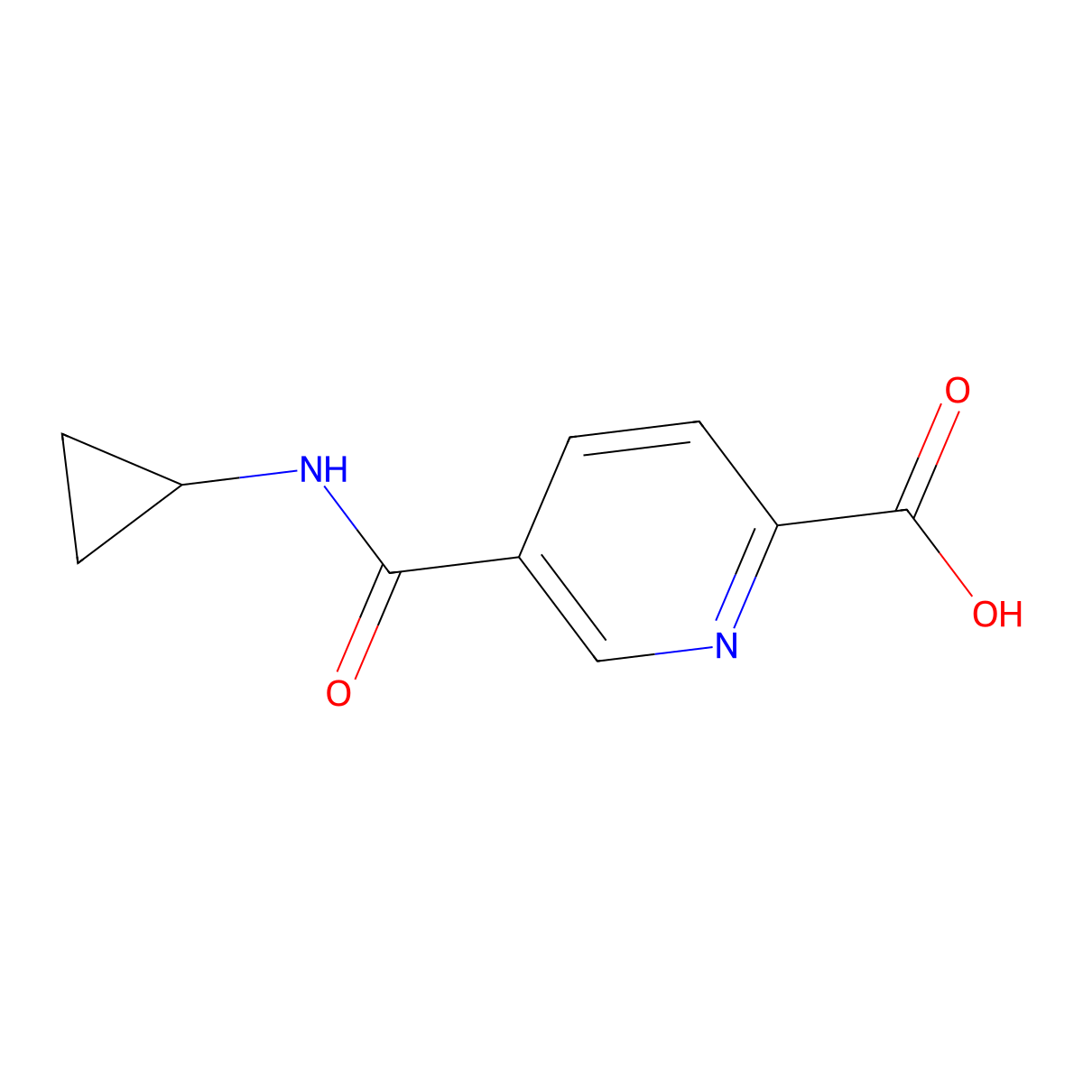 5-(Cyclopropylcarbamoyl)pyridine-2-carboxylic acid molecular structure, CAS 1155990-33-2
