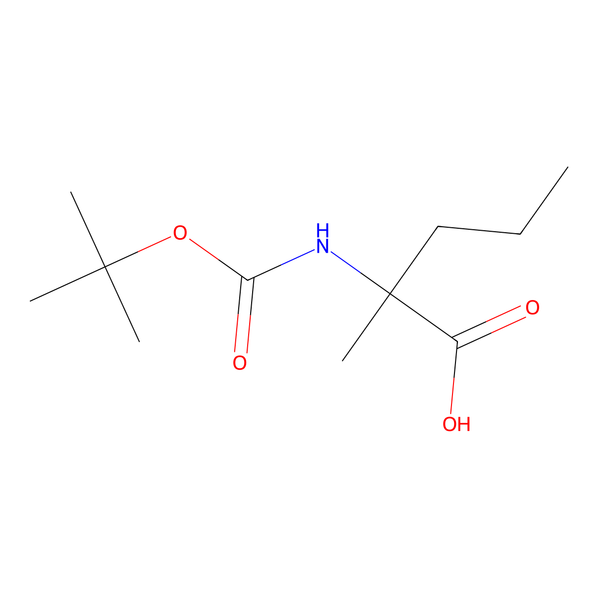 2-{[(Tert-butoxy)carbonyl]amino}-2-methylpentanoic acid molecular structure, CAS 1155990-96-7