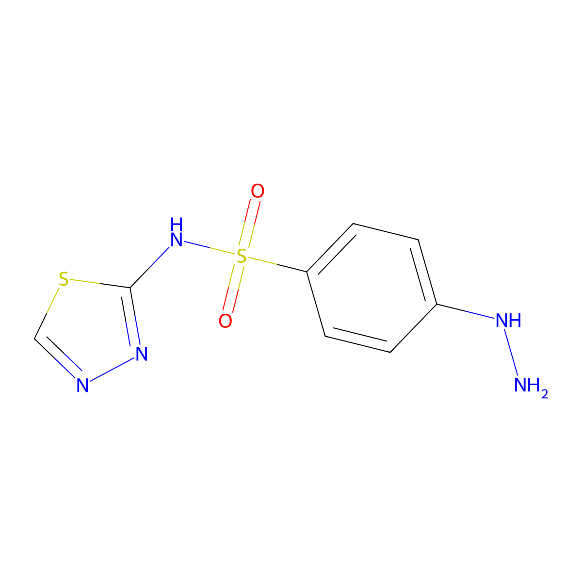4-hydrazinyl-N-(1,3,4-thiadiazol-2-yl)benzenesulfonamide molecular structure, CAS 1155994-12-9