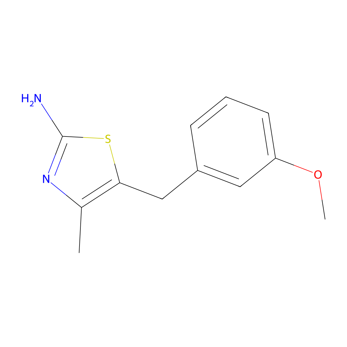 5-[(3-Methoxyphenyl)methyl]-4-methyl-1,3-thiazol-2-amine molecular structure, CAS 1155998-28-9