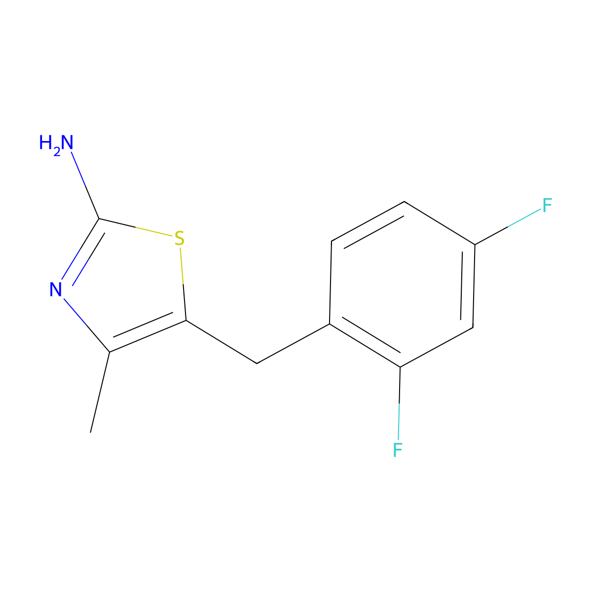 5-[(2,4-Difluorophenyl)methyl]-4-methyl-1,3-thiazol-2-amine molecular structure, CAS 1155998-57-4